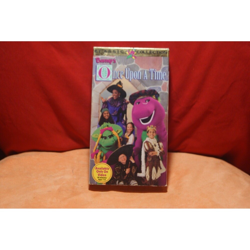 Barney Once Upon a Time (VHS, 1996) White Vintage Classic Collection Musical
